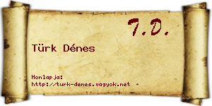Türk Dénes névjegykártya